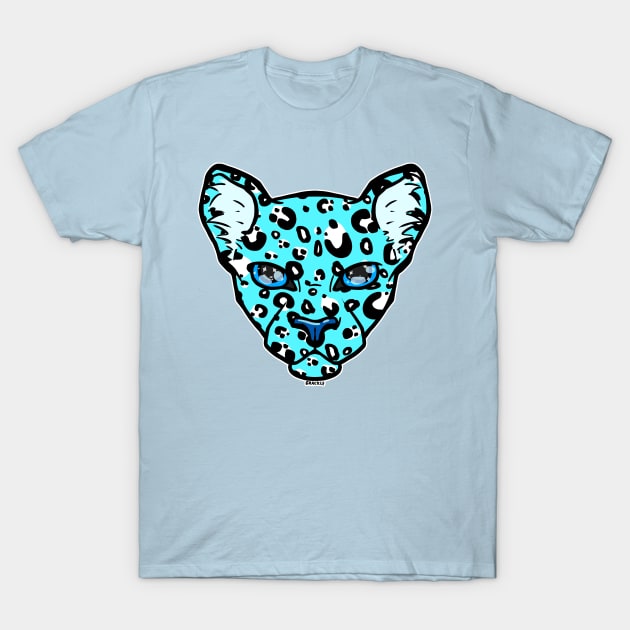 Snowy Winter Leopard T-Shirt by Jan Grackle